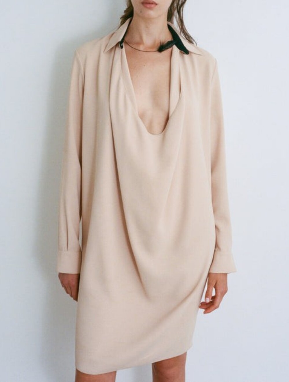 Balenciaga Draped Oversize Keyhole Dress